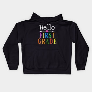 Hello 1st Grade First Day Of Back To School Teacher Student Kids Hoodie